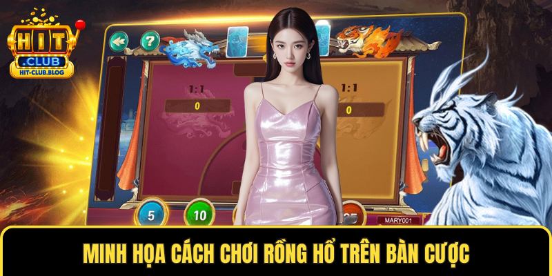 Minh họa cách chơi Rồng Hổ trên bàn cược
